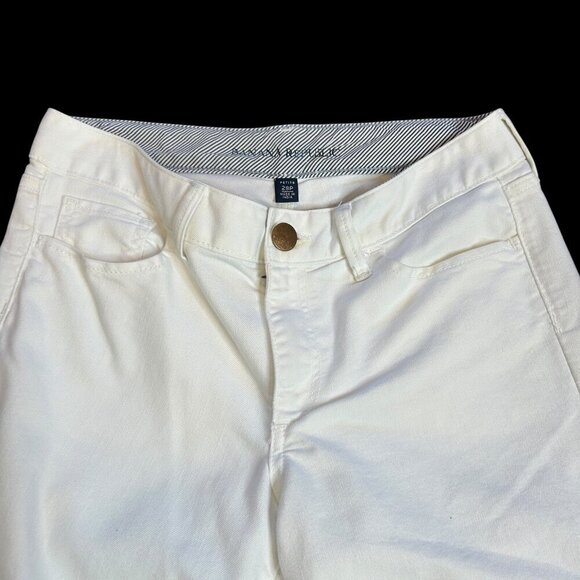 Banana Republic White Flare Wide Leg Stretch Denim Jeans Size 28 Petite - Picture 11 of 11